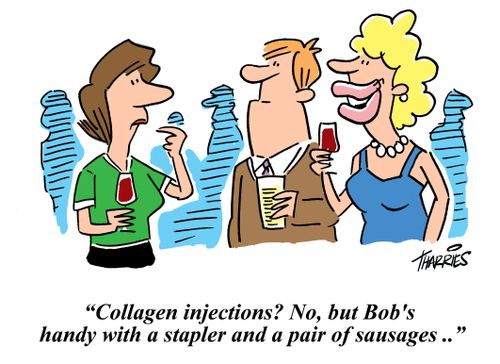 'Collagen injections? No, but Bob's handy with a stapler and a pair of sausages ..'