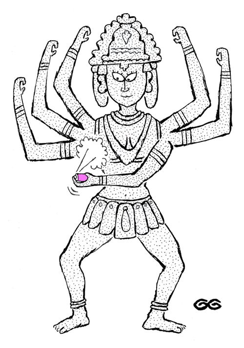 Kali using underarm deoderant spray.