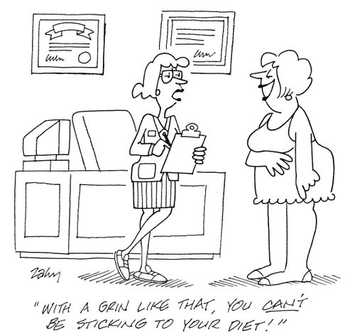 'With a grin like that you can't be sticking to your diet'