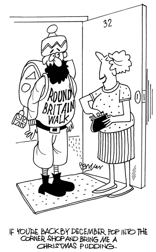 "If you are back by December pop into the corner shop and bring me a Christmas pudding."