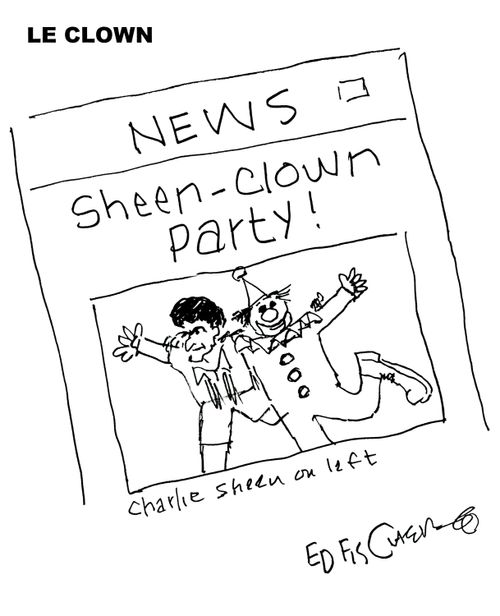 Sheen-clown party!