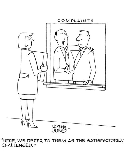 'Here, we refer to them as the satisfactorily challenged.'