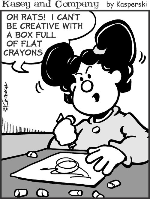 'Oh Rats! I can't be creative with a box of flat crayons!'