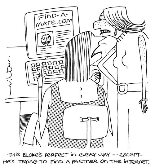 'This bloke's perfect in every way - except... he's trying to find a partner on the internet...'