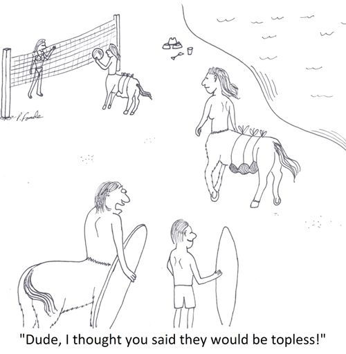 'Dude, I thought you said they would be topless!'