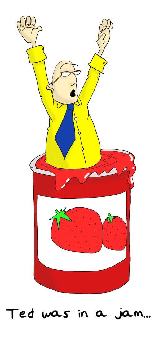 Ted was in a jam...