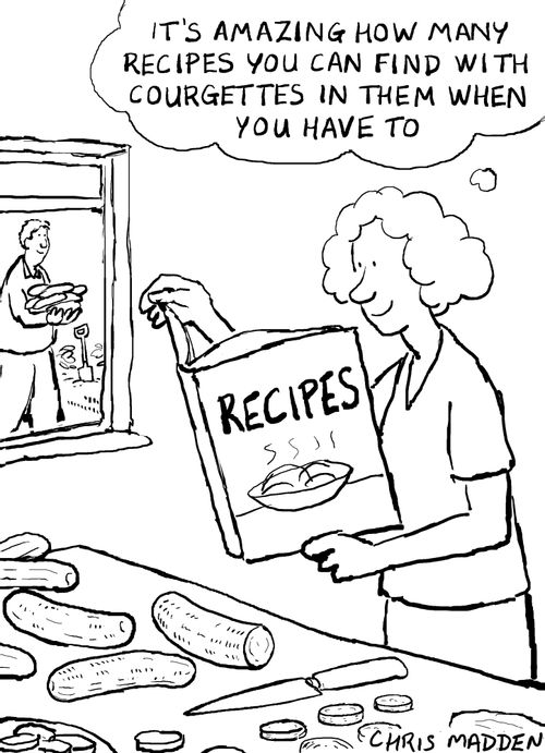 'It's amazing how many recipes you can find with courgettes in them when you have to'