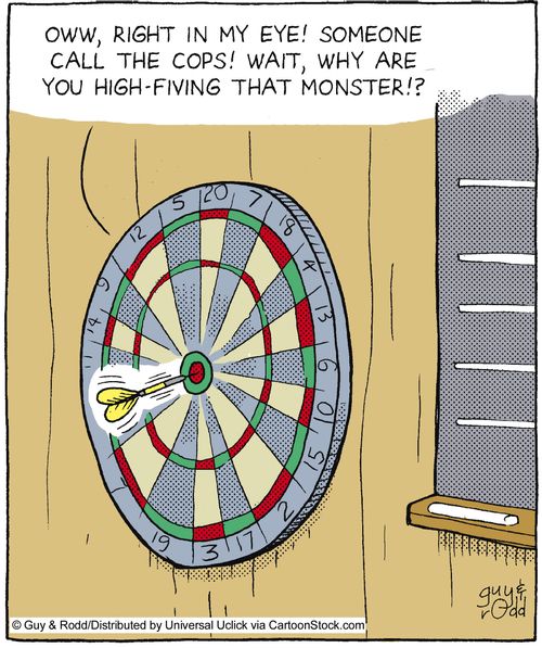 'Oww, right in my eye! Someone call the cops! Wait, why are you high fiving that monster?!'
