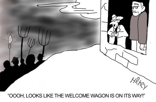 'Oooh, looks like the welcome wagon is on its way!'