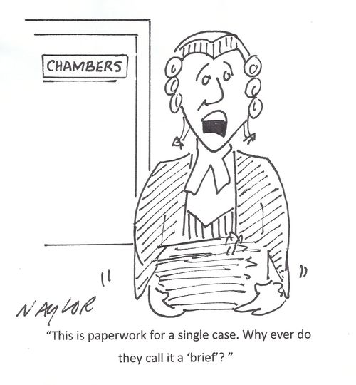'This paperwork for a sing case. Why ever do they call it a 'brief'?'