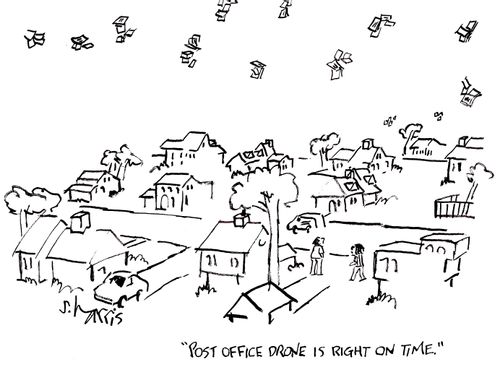 'Post office drone is right on time.'