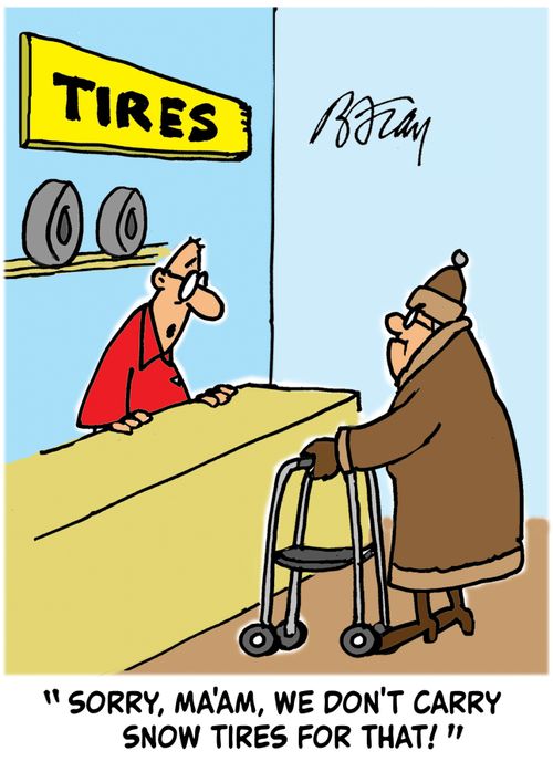 'Sorry, ma'am, we don't carry snow tires for that!'