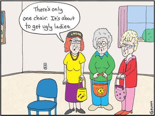 'There's only one chair. It's about to get ugly ladies.'