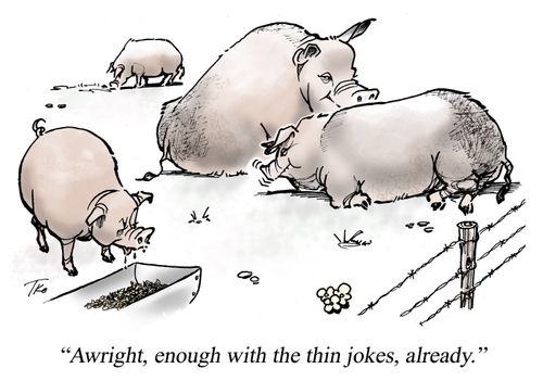 'Awright, enough with the thin jokes, already.'