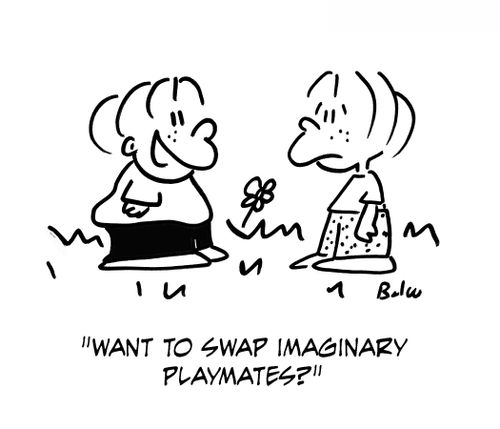 'Want to swap imaginary playmates?'