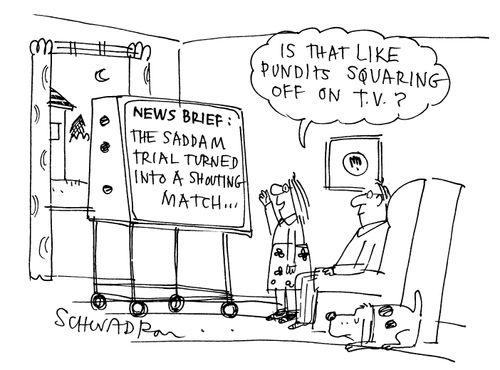 News Brief: The Saddam trial turned into a shouting match...'Is that like pundits squaring off on TV?'