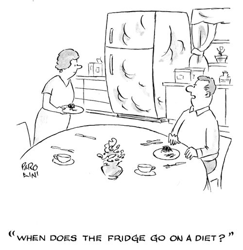 'When does the fridge go on a diet?'