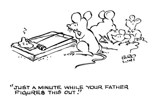 'Just a minute while your father figures this out.'