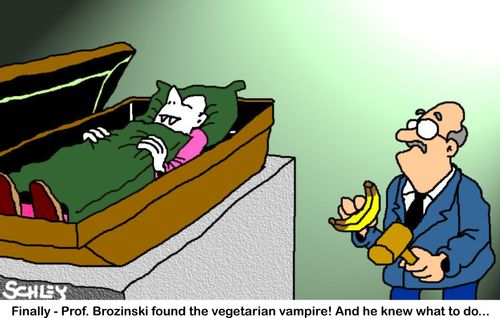Finally - Prof. Brozinski found the vegetarian vampire! And he knew what to do...