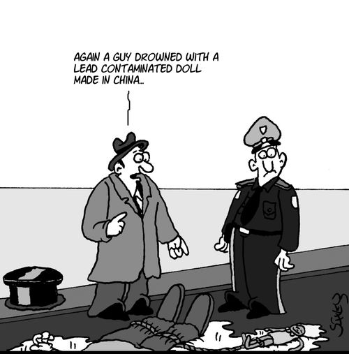 'Again a guy drowned with a lead contaminated doll made in China...'