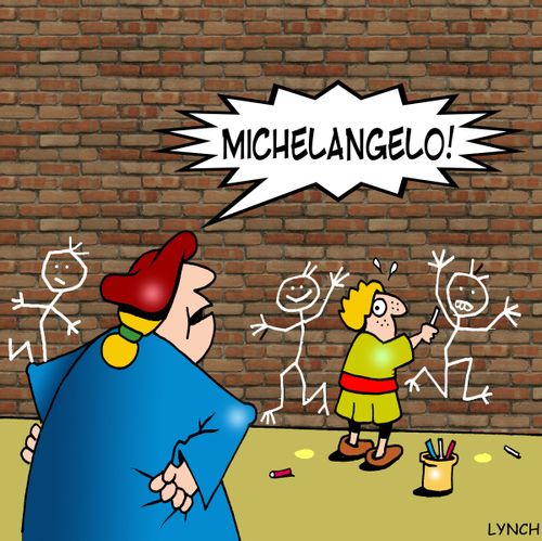 Michelangelo Caught Creating Graffiti