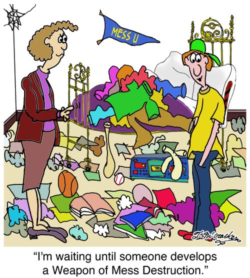 'I'm waiting until someone develops a Weapon of Mess Destruction.'