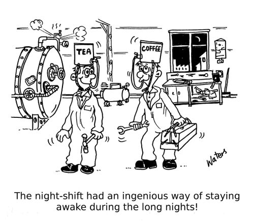 The night-shift had an ingenious way of staying awake during the long nights!