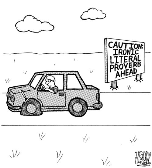 Caution: ironic literal proverb ahead (fork in the road)