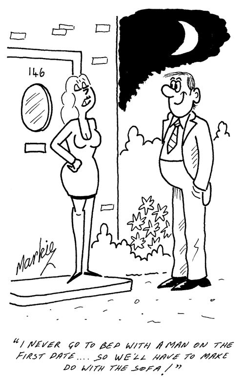 "I never go to bed with a man on the first date...so we'll have to make do with the sofa!"