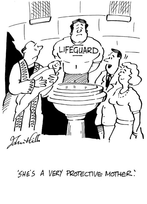 'She's a very protectice mother!' - Lifeguard at Christening/Baptism.