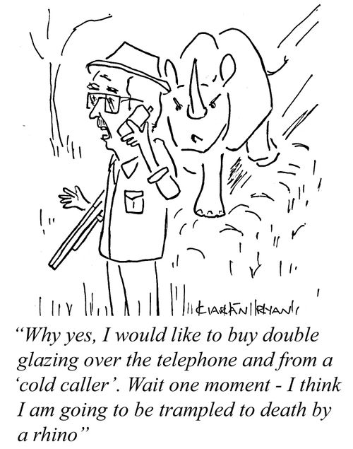 'Why yes, I would like to buy double glazing...'