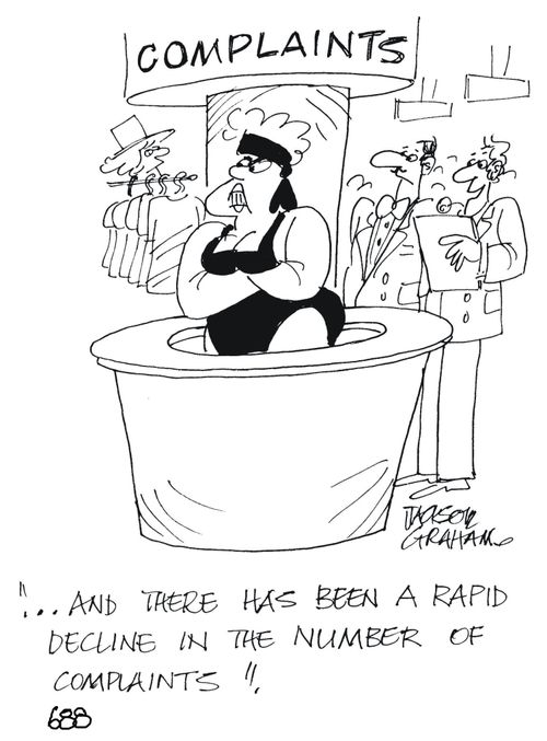 "...And there has been a rapid decline in the number of complaints."