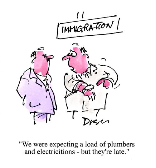 'We were expecting a load of plumbers and electrictions, - but they're late.'