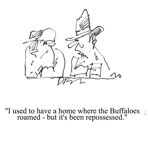 'I used to have a home where the Buffaloes roamed - but it's been repossessed.'