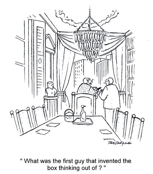 'What was the first guy that invented the box thinking out of?'