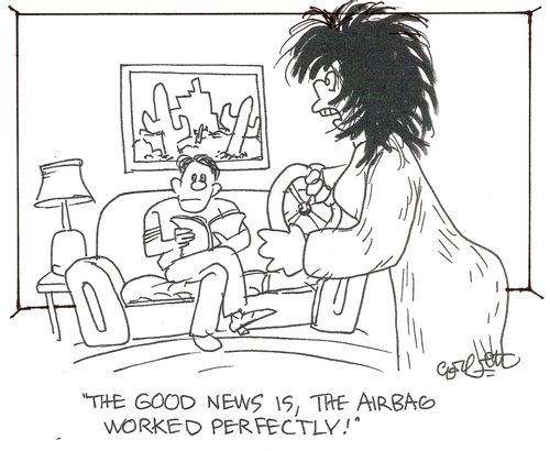 'The good news is, the airbag worked perfectly!'  