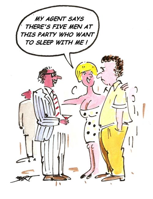 'My agent says there's five men at this party who want to sleep with me!'