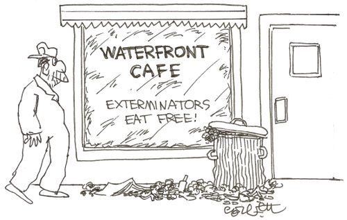 Waterfront cafe...Exterminators eat free!