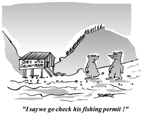 I say we go check his fishing permit !