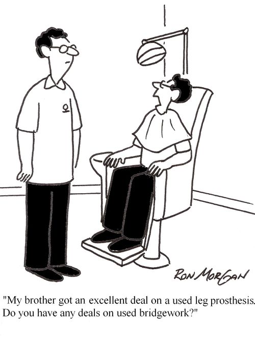 "Do you have any deals on used bridgework?"