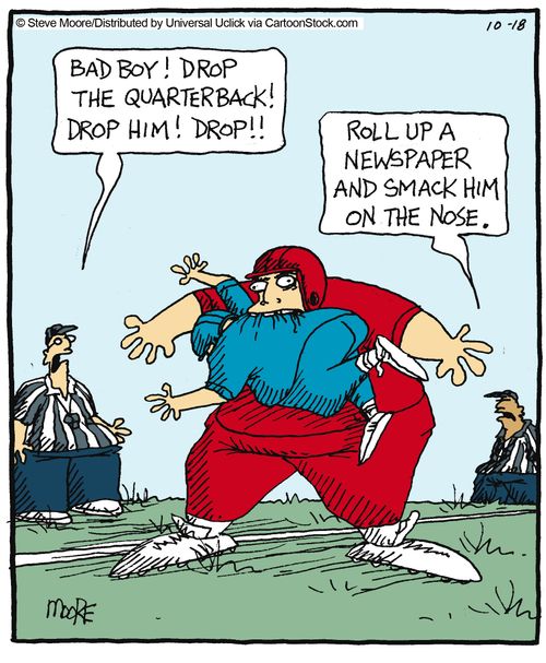 'Bad boy! Drop the quarterback! Drop him! Drop!!'