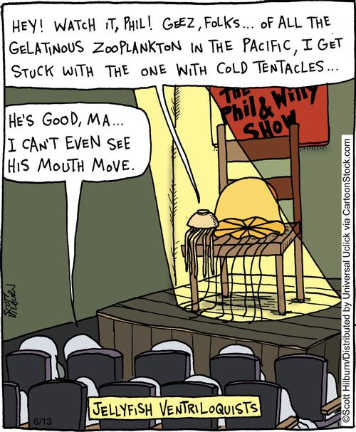 Jellyfish ventriloquists,
