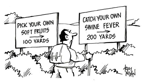 Notice in field - Catch your own swine fever.
