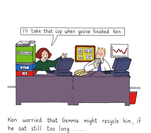Ken worried that Gemma might recycle him, if he sat still too long...