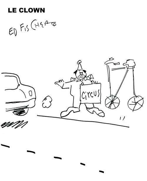 Clown hitchhikes to circus