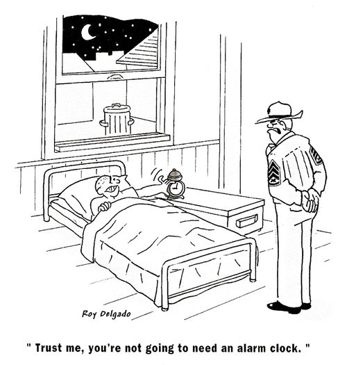 'Trust me, you're not going to need an alarm clock.'