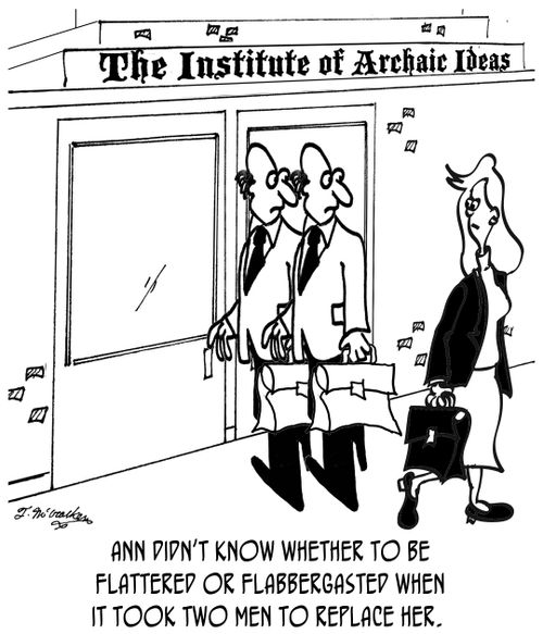 Ann didn't know whether to be flattered or flabbergasted when it took two men to replace her.
