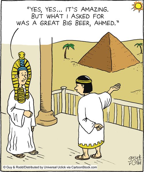 'Yes, yes... it's mazing. But what I asked for was a great big beer, Ahmed.'