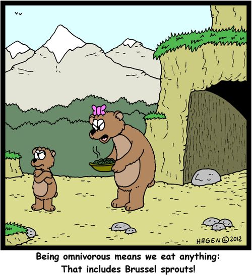 'Being omnivorous means we eat anything: That includes Brussel sprouts!'