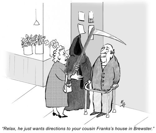 'Relax, he just wants directions to cousin Franks's house in Brewster.'